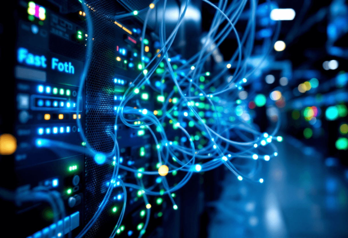 intérieur de maison moderne avec installation de fibre optique et routeur visible